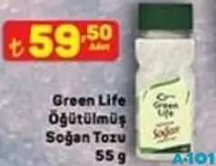 GREEN LİFE ÖGÜTÜLMÜŞ SOĞAN TOZU 55 G fiyat ve kampanya bilgisi